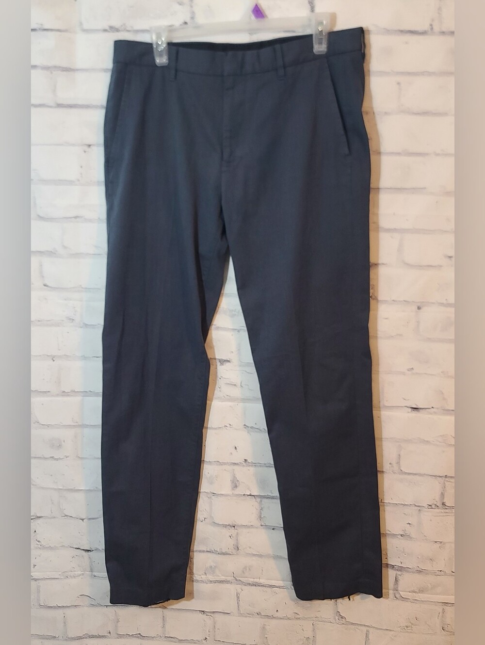 Bonobos Weekday Warrior Blue Gray Solid Flat Front Dress Pants 33 waist